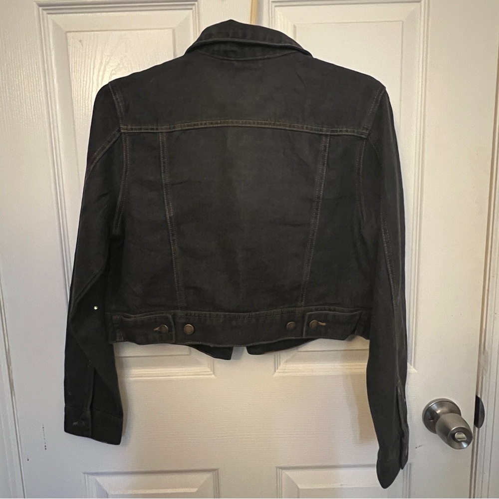 NWT Bebe Denim Jacket with Rhinestones Sparkling Details - Picture 6 of 11